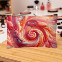 Rose Saumon Moderne Abstrait Tourbillonnant