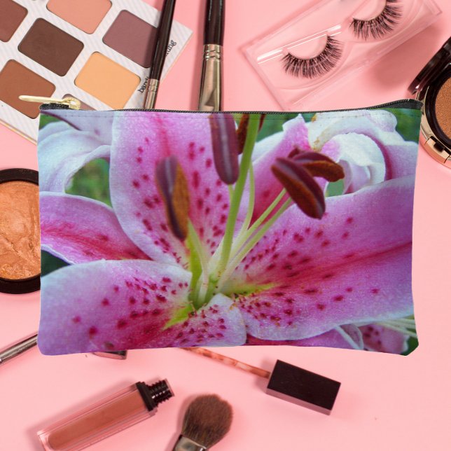 Pochette À Accessoires Rose Stargazer Lily Floral (In Situ)