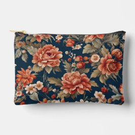 Pochette À Accessoires Roses, Feuilles et fleurs rétro