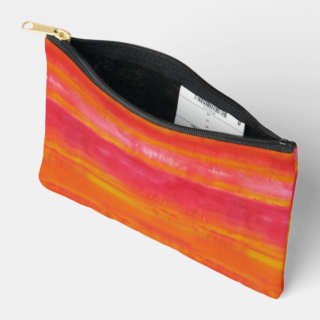 Pochette À Accessoires Rouge rose jaune Abstrait (Ouvrir)