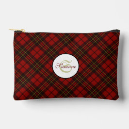 Pochette À Accessoires Rouge tartan plaid hiver élégant Monogram Zipper