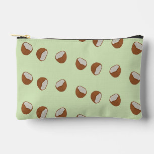 Pochette À Accessoires Salles de noix de coco motif sur vert