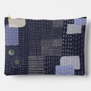 Pochette À Accessoires sashiko japonais coutures ressemblant à un motif