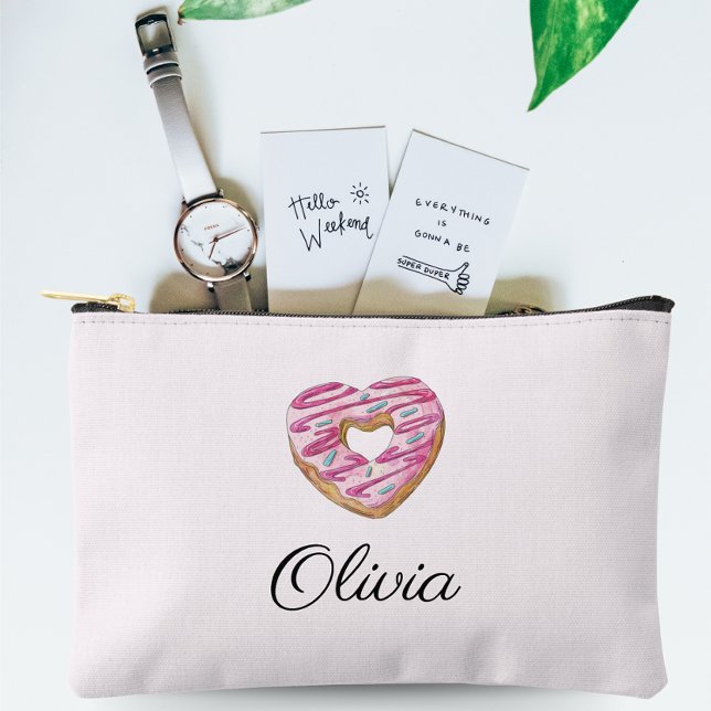 Pochette À Accessoires Saupoudrer la fille sucrée Donut (Créateur téléchargé)