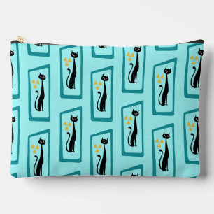 Pochette À Accessoires Schrödinger's Cat Mid Century Moderne bleu pâle