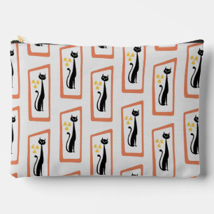 Pochette À Accessoires Schrödinger's Cat Mid Century orange moderne
