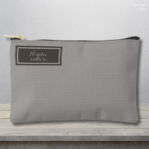 Pochette À Accessoires Sérieux Classique Minimal Simple Gris
