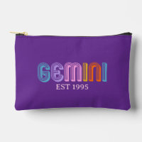 Signe zodiacal Gémeaux typographie colorée moderne