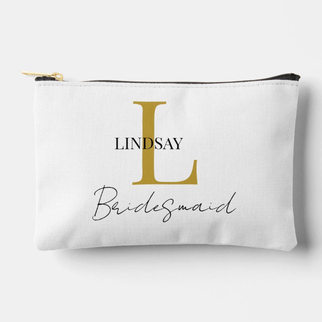 Pochette À Accessoires Simple Bridesmaid cadeau monogramme, nom (Recto)