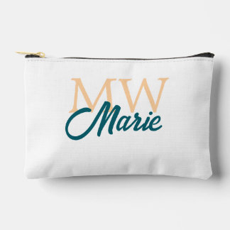 Pochette À Accessoires simple minimal add name monogram orange blue bold