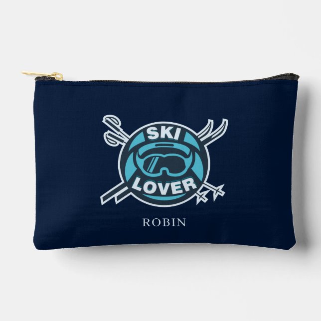 Pochette À Accessoires Ski Amateur de pistes d'hiver personnalisées (Recto)