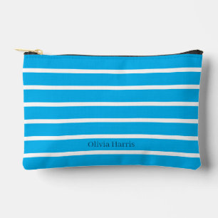 Pochette À Accessoires Sky Blue & White Stripe Travel & Make Up Sag