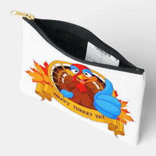 Pochette À Accessoires SlipperyJoe's Happy Turquie Day automne feuilles c