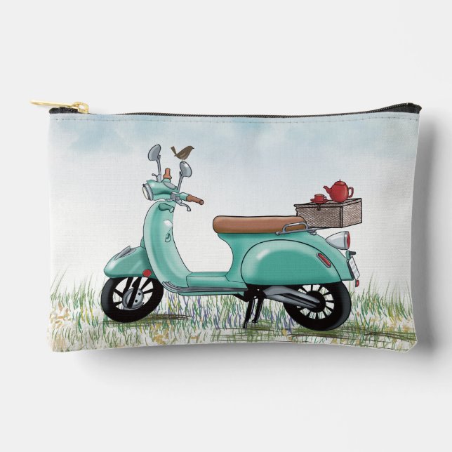 Pochette À Accessoires Small Teal Scooter  (Recto)