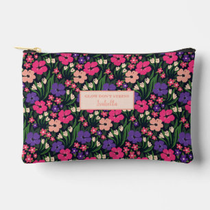 Pochette À Accessoires Soins esthétiques Personnalisés Et Floraux Ditsy