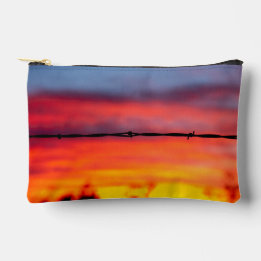 Pochette À Accessoires Sonoran Desert Sunset Barbed Wire Photo