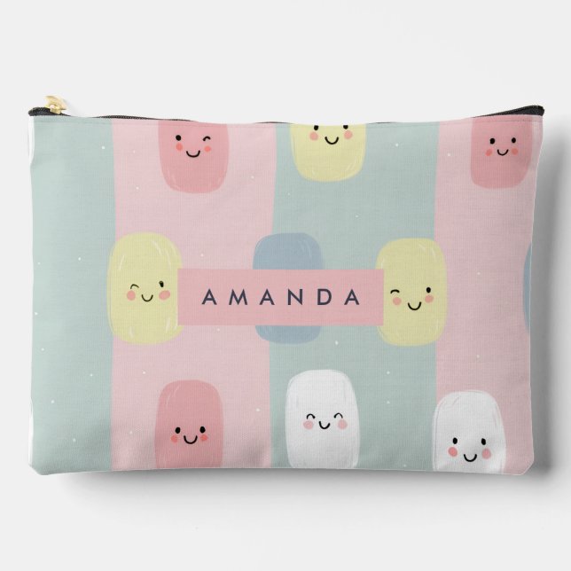Pochette À Accessoires Sourires personnalisés Pastel Sweets Kawaii (Recto)