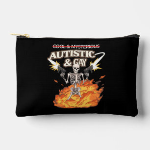 Pochette À Accessoires Squelette Autiste et Gay Drôle de Sensibilisation
