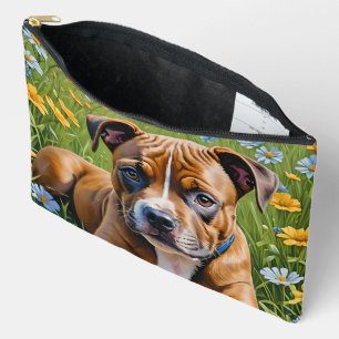 Pochette À Accessoires Staffordshire de printemps Bull Terrier Puppy