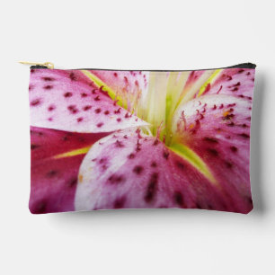 Pochette À Accessoires Stargazer Lily brillant Magenta Floral