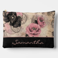 Steampunk victorien Floral rose et velours noir