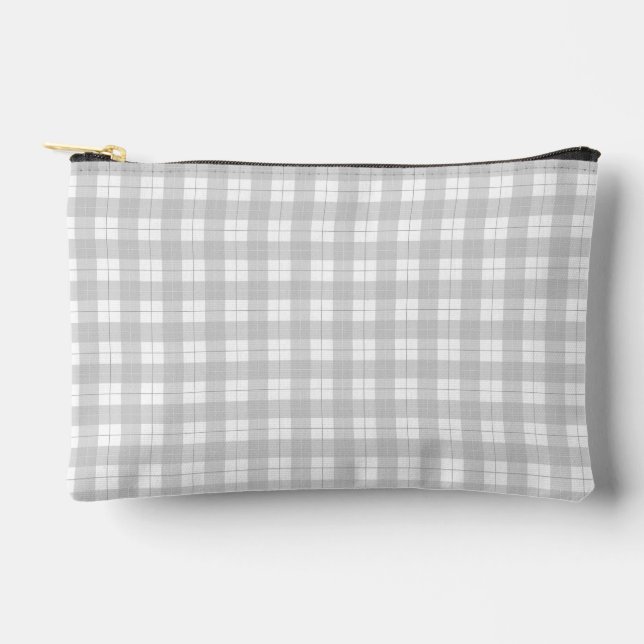 Pochette À Accessoires Style Gingham simple carreau gris clair (Recto)