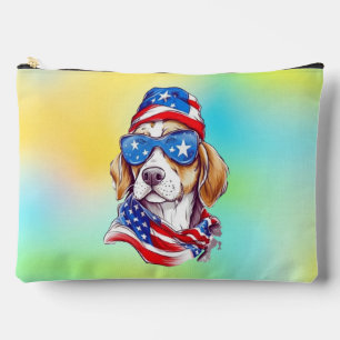 Pochette À Accessoires Sublimation de chien du 4 juillet-66361