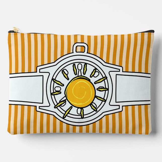 Pochette À Accessoires Sun Dial Wristwatch Yellow Stripes (Recto)