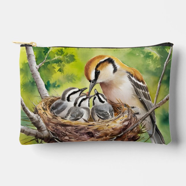 Pochette À Accessoires Sweet Bird Nest Painting (Recto)