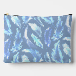Pochette À Accessoires sweet dreams - blue watercolor feathers :