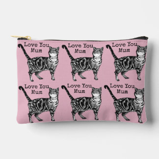 Pochette À Accessoires Tabby Cat Cats Pastel Pink Love You Mum Mothers