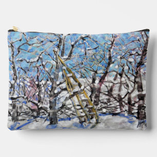 Pochette À Accessoires Taille des pommiers en hiver / Artiste Larry Lere