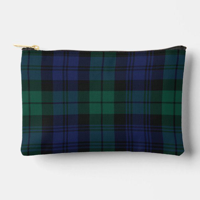 Pochette À Accessoires Tartan Plaid Rustique Vert Classique (Recto)