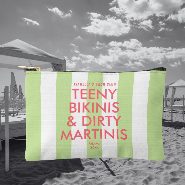 Pochette À Accessoires Teeny Bikinis & Dirty Martinis Bach Club Stripe (Créateur téléchargé)
