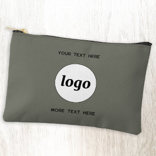 Pochette À Accessoires Texte de logo de marque promotionnelle verte pour 