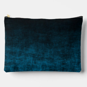 Pochette À Accessoires Texture Ombrée Grunge Noir et Sarcelle