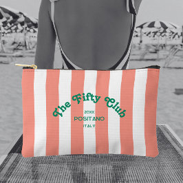 Pochette À Accessoires The Fifty Club Pink Cabana Stripe 50th Birthday