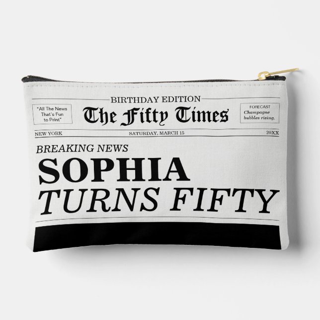 Pochette À Accessoires The Fifty Times Newspaper 50th Birthday Party (Verso)