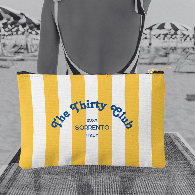 Pochette À Accessoires The Thirty Club Yellow Stripe 30th Birthday  (Créateur téléchargé)