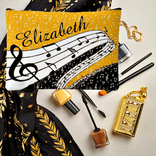 Pochette À Accessoires thème musical Gold personnalisé
