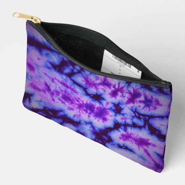 Pochette À Accessoires Tie teinture teintes de pourpre et bleu (Ouvrir)