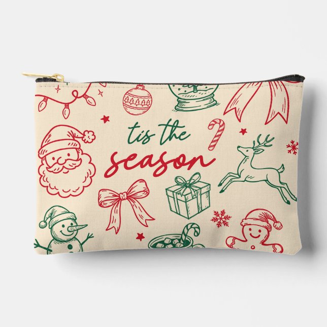 Pochette À Accessoires Tis the Season - Christmas Doodle (Recto)