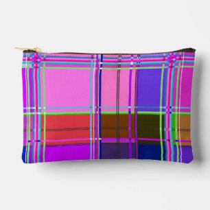Pochette À Accessoires Tissu à carreaux rose motif Madras