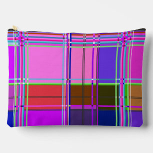 Pochette À Accessoires Tissu à carreaux rose motif Madras