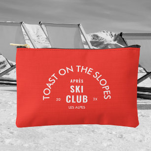 Pochette À Accessoires Toast sur les pistes Après Ski Club Retro Rouge
