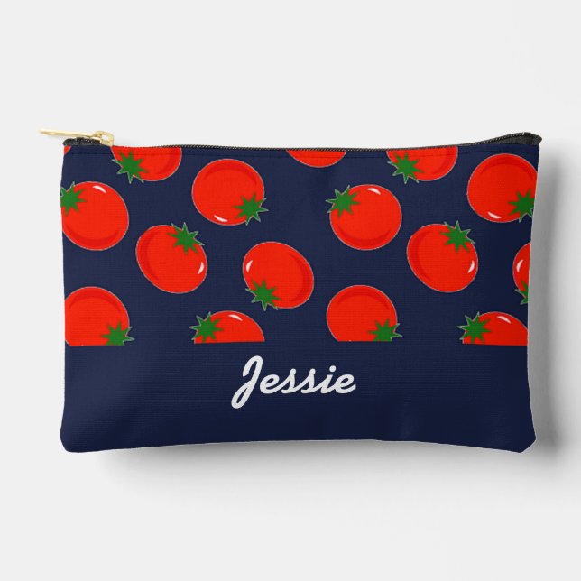 Pochette À Accessoires tomates rouges sur le bleu (Recto)