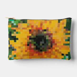 Pochette À Accessoires Tournesol Pixel Art Floral Léon