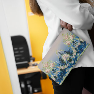 Pochette À Accessoires Trellis Midnight Blue Rose White Bouquets Roses