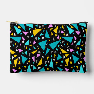 Pochette À Accessoires Triangles bleu jaune couleurs sur arrière - plan n