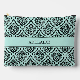 Pochette À Accessoires Tribu de mariée damassée Turquoise